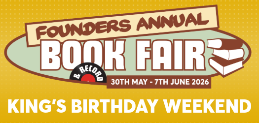 Founders Annual Book Record Fair 2026 Assets 6 Founders Book Fair Logo Date